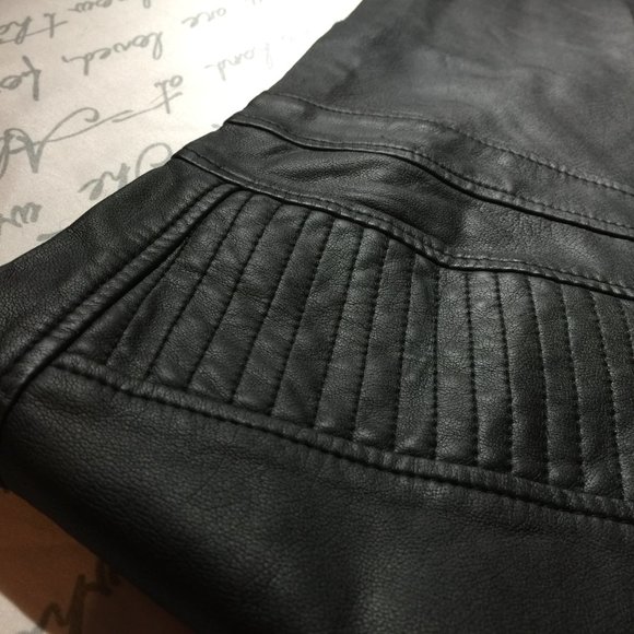 Faux Leather Black Pants (front) Petite - Picture 10 of 14